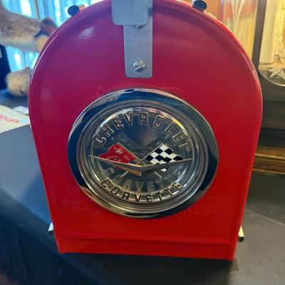 Large Metal Chevrolet Corvette themed new mailbox