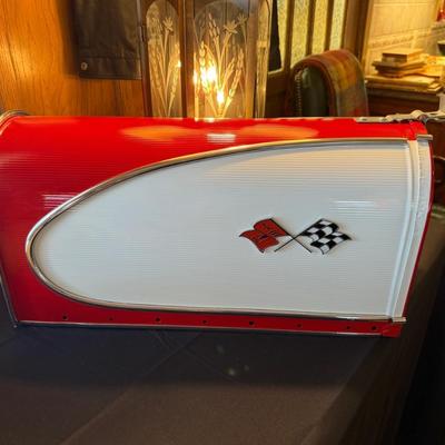 Large Metal Chevrolet Corvette themed new mailbox