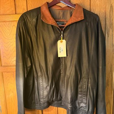 Remy soft leather size 48 black & brown jacket