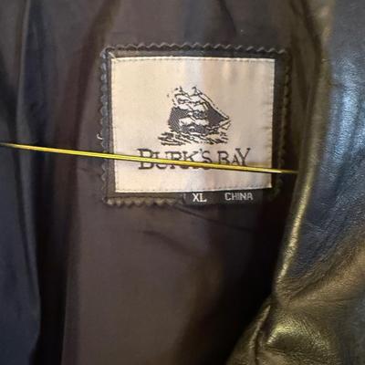 Black XL Burks Bay Leather Coat w/National Auto Museum patch