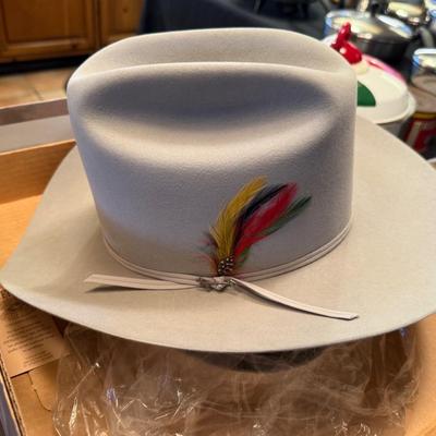 Stetson Beaver Gray Cowboy Hat 7-3/4” with Box