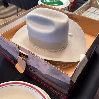 Stetson Beaver Gray Cowboy Hat 7-3/4” with Box