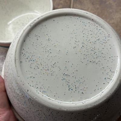Matching Pair of Speckled Ceramic Bowls