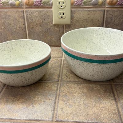 Matching Pair of Speckled Ceramic Bowls