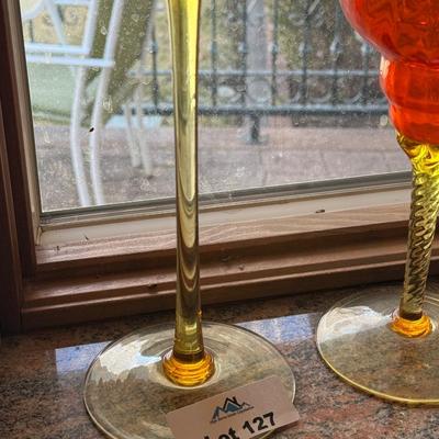 Sale Photo Thumbnail #465: nice pair of vintage glass vases as shown