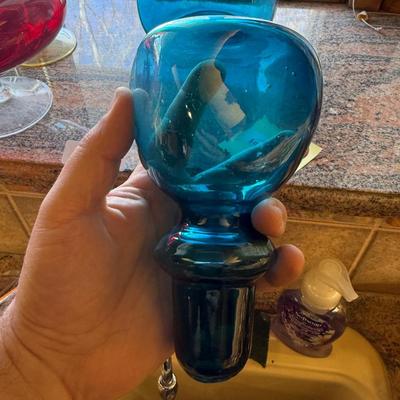 Sale Photo Thumbnail #472: really impressive looking blue glass piece