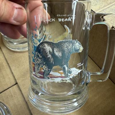 Box of 7 mugs and glasses with Ned Smith artwork