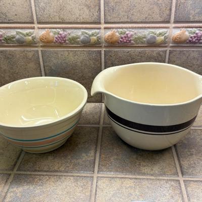 2 McCoy ceramic mixing bowls