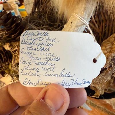 Coyote Fur/Antler/Vines/Shells decorative wall decoration