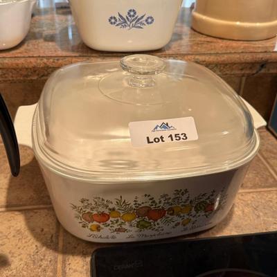 Large vintage Corningware deep casserole dish