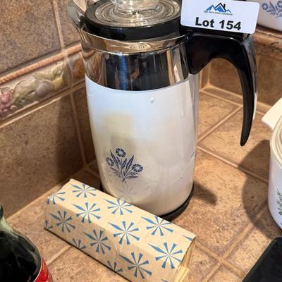 Corningware sunflower pattern electric percolator/coffee pot