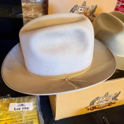2 Stetson Hats - 1 is 7 & other 7-5/8” and 1 box