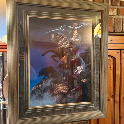 Framed Hermon Adams Lithograph "Ruler of the Winds" 671/1500