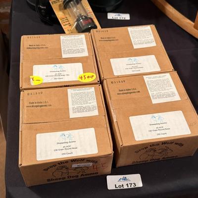 4 boxes of Sheep Dog Ammo .45 ACP 230 grain round nose