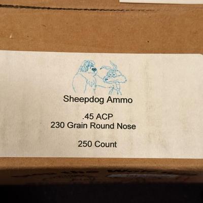4 boxes of Sheep Dog Ammo .45 ACP 230 grain round nose