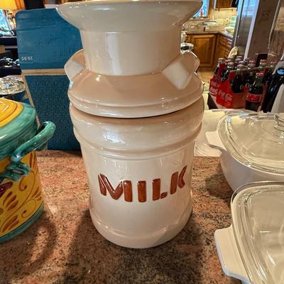 Milk Jug themed cookie Jar