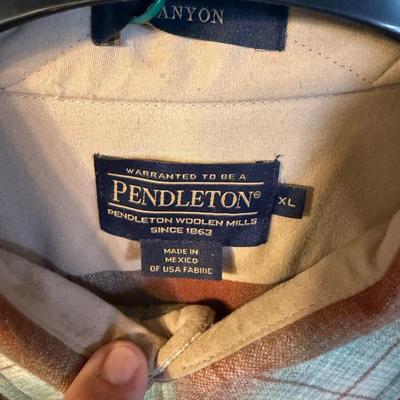Pendleton XL Green/Red/White Canyon long sleeve shirt