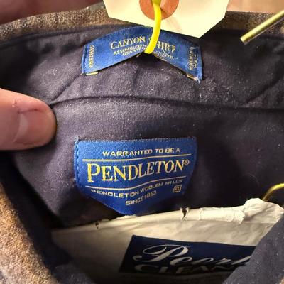 Pendleton XL Brown/Blue Canyon long sleeve w/pearl snaps