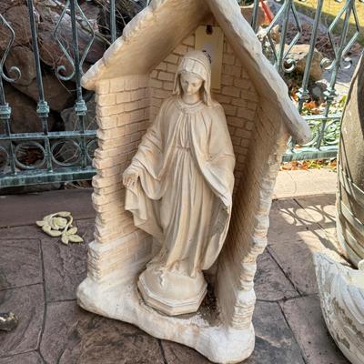 Concrete Religious Figure with Cover