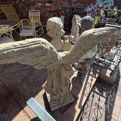 Winged Angel - plaster over resin outdoor statue
