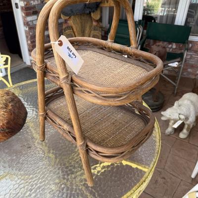rattan 2 tier shelf / planter