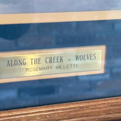 Wolves Art by Rosemary Millette titled “Along the Creek-Wolves” - Nicely framed