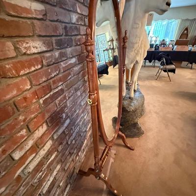 wood framed tilting long vanity/dress mirror