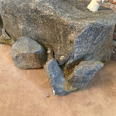 Dall Sheep standing taxidermy mount on stone like base