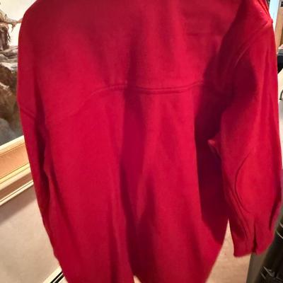 Red Nevada Area Council Boy Scouts button up coat/jacket w/2 patches