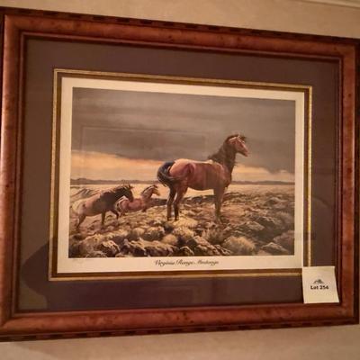 Framed Fred Boyce “Virginia Range Mustangs” pencil signed