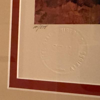 Framed Jack Woodson Ltd Ed. Pencil signed George Washington Art