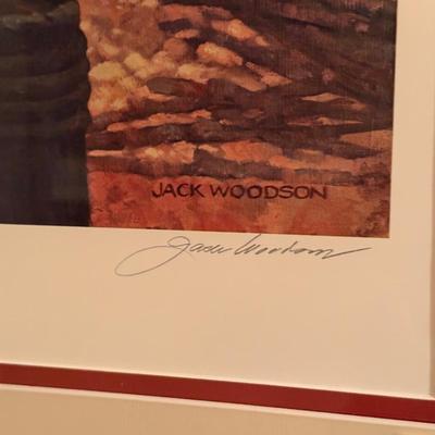 Framed Jack Woodson Ltd Ed. Pencil signed George Washington Art