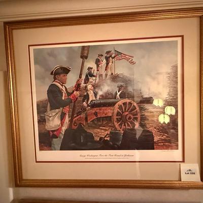 Framed Jack Woodson Ltd Ed. Pencil signed George Washington Art