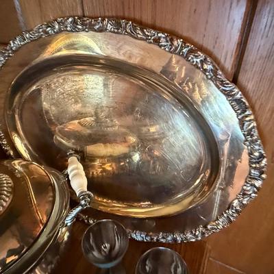 Lot of misc. Silverplate items 2 Trays/bowls/etc.