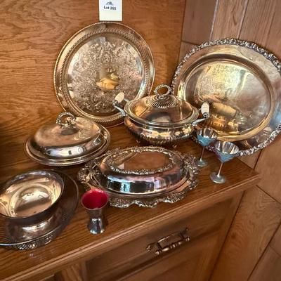 Lot of misc. Silverplate items 2 Trays/bowls/etc.