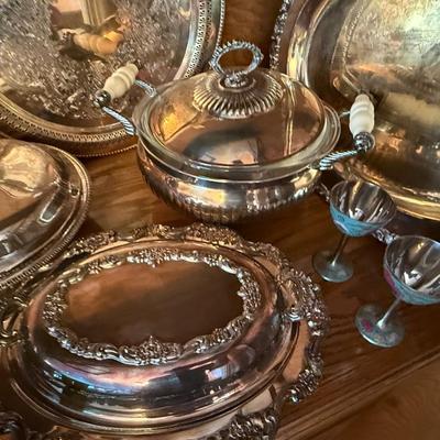 Lot of misc. Silverplate items 2 Trays/bowls/etc.
