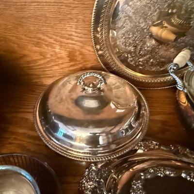 Lot of misc. Silverplate items 2 Trays/bowls/etc.