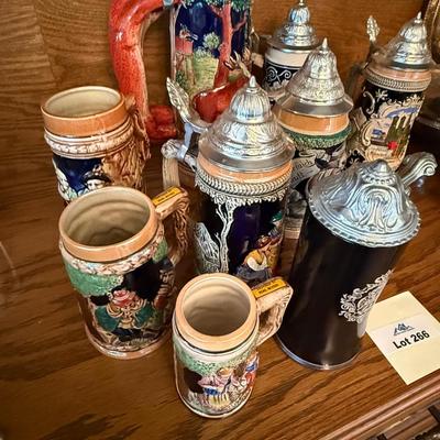Collection of 9 total ceramic Beer Steins