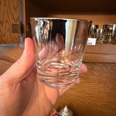 Vintage glass/chrome rimmed Rocks & Shot Glasses