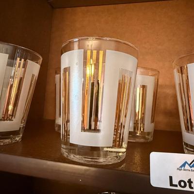 Set of 8 Vintage Art Deco large Rocks glasses