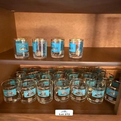 large set of small rocks glasses & few shot glasses