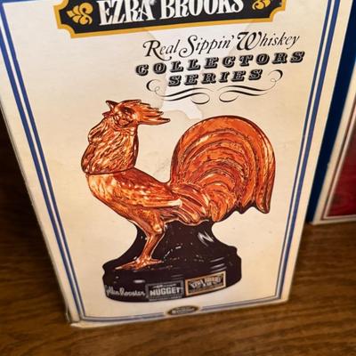 Large Lot of Vintage Decanters 2 Rooster/Apollo/Nugget/Horse Rider
