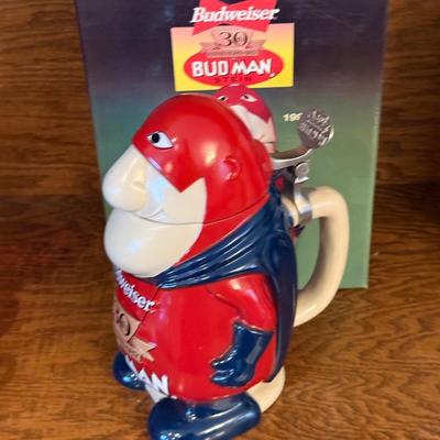 Collectible Budweiser 30th Anniversary Bud Man stein w/box