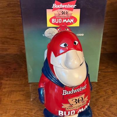 Collectible Budweiser 30th Anniversary Bud Man stein w/box