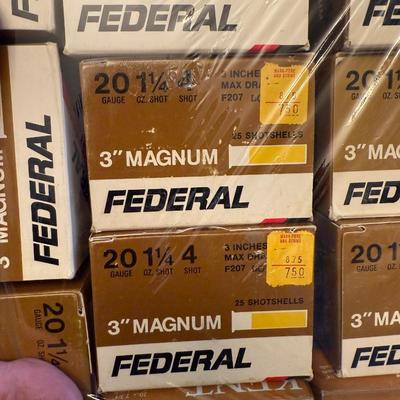 13 Boxes of 20 Gauge Shotgun shells mostly Federal