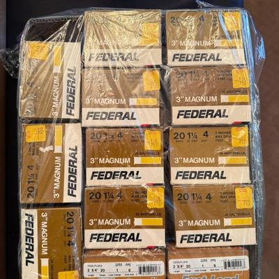 13 Boxes of 20 Gauge Shotgun shells mostly Federal