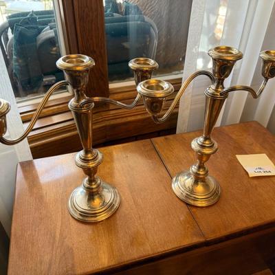 Sale Photo Thumbnail #941: nice pair of 3 candle candelabras as shown