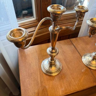 Sale Photo Thumbnail #942: nice pair of 3 candle candelabras as shown