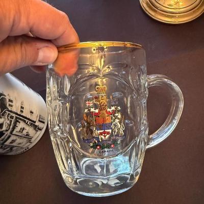 Collection of various mugs 1 Pewter, 1 stein, 1 canada, 2 DC
