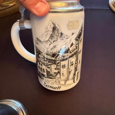 Collection of various mugs 1 Pewter, 1 stein, 1 canada, 2 DC